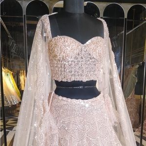 Seema Gujral blush pink Lehenga